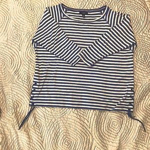Chaps Striped nautical blue & white laced sides long sleeve tee!! Sailin…